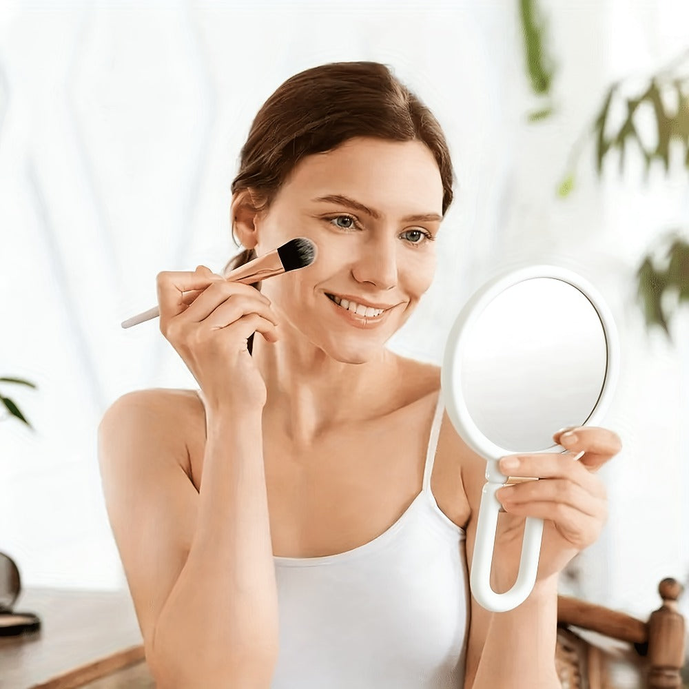 Handheld Magnifying Mirror 85X High Magnification for Makeup - 360° Adjustable Handle, Dual Sided 1X 80X, Colorful Border Compact Portable Vanity Mirror for Women Girls Travel Gift