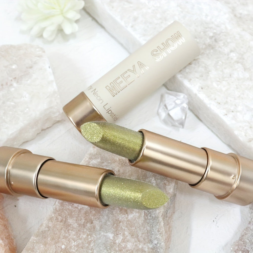Sparkling Golden Brown Glitter Lipstick Set 3 Pcs – Metallic Shimmer Finish Multi-Dimensional Lip Color for Party Cosplay Festival Halloween, Bold Statement Makeup Gift for Women