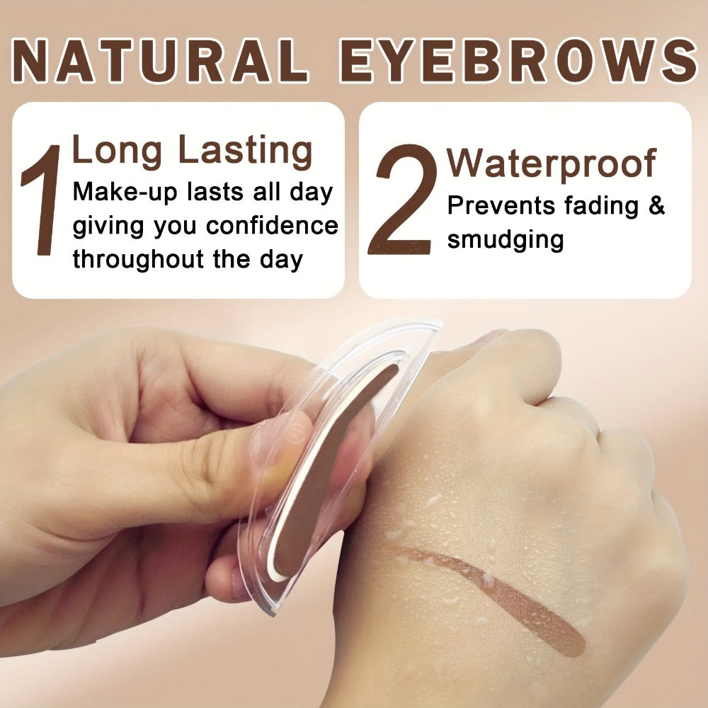 Waterproof Eyebrow Stamp Powder Kit Natural Arched Brow Shaping Long-Lasting Makeup for Women – Beginner Friendly Works on Dry & Oily Skin – Grey, Light Brown, Dark Brown Shades