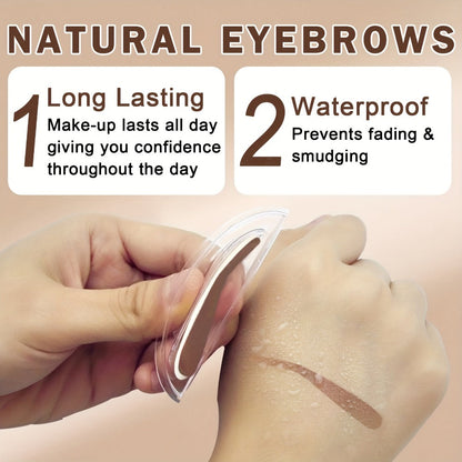 Waterproof Eyebrow Stamp Powder Kit Natural Arched Brow Shaping Long-Lasting Makeup for Women – Beginner Friendly Works on Dry & Oily Skin – Grey, Light Brown, Dark Brown Shades