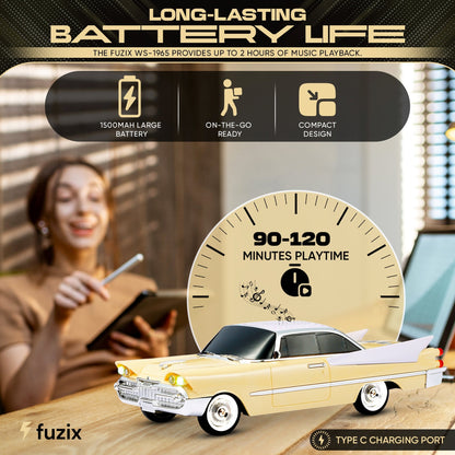 Portable Bluetooth Speaker Fuzix WS-1965 Retro Car with LED Lights, Mic, FM, AUX, USB and TF