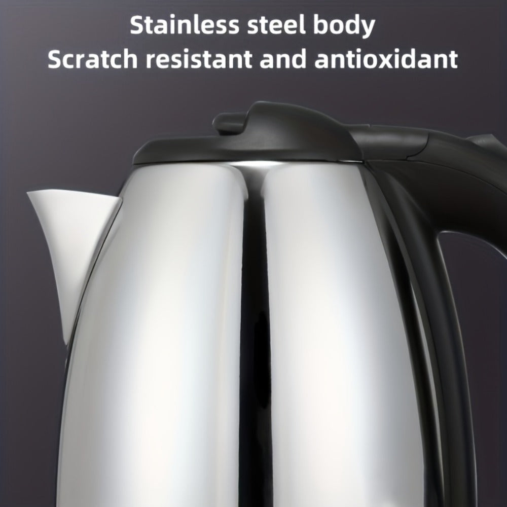 Electric Kettle 2L Stainless Steel Double-Wall Design with LED Indicator, Auto Shut-Off and 360-Degree Base