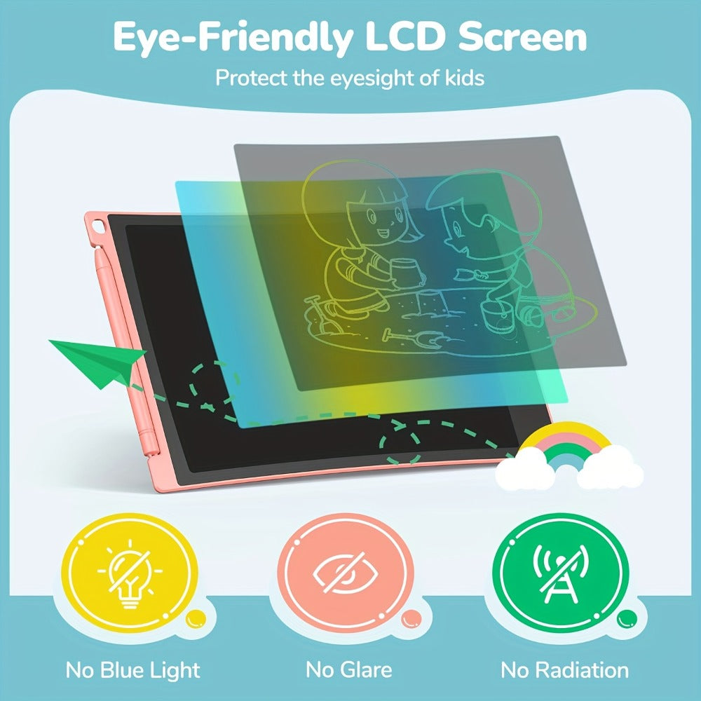 Two-Pack 10-Inch LCD Writing Tablets in Blue and Pink with Matching Styluses and Color-Line Screens