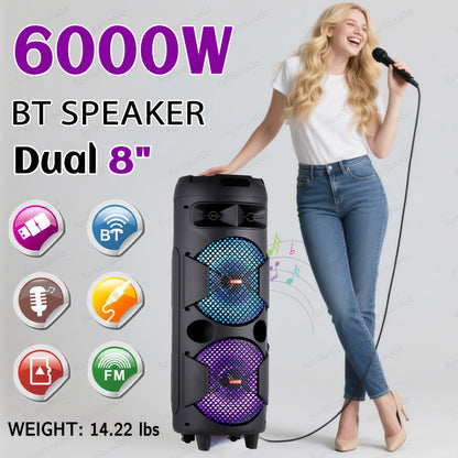 Portable Bluetooth Speaker Party Boombox with Dual Subwoofers, RGB, TWS and Up to 20 Hours Playback
