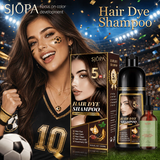 Glycerin Hair Color Shampoo Gift Set with Rosemary Oil – 5-in-1 Color & Care Formula 16.91oz, Gentle Non-Irritating Gray Coverage, 12 Shades for Men & Women