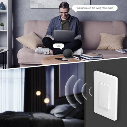White Star Ring WiFi Wall Switch Four-Pack for Single-Pole or 3-Way Circuits with App, Voice and Schedule Control