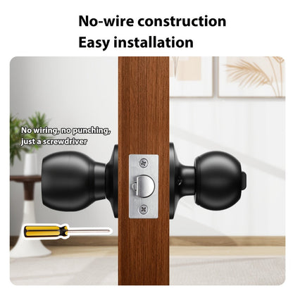 Wireless Smart Door Knob Lock with Fingerprint & App Control - 3-in-1 Biometric Keyless Entry, Auto-Lock, Remote Access Management for Bedroom, Home, Hotel & Office, Easy DIY Install, Black