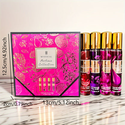 Perfume Gift Set for Women — Mystical 4-Piece Travel Size Fragrance Kit 20ml Each, Fresh Fruity Floral Scents, Long-Lasting Unisex Eau de Parfum, Ideal for Birthday, Valentine’s Day & Everyday Wear