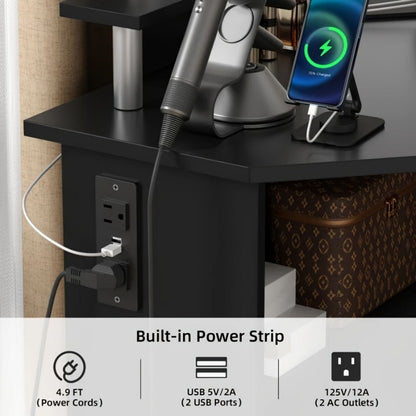42-Inch Makeup Vanity Desk with Charging Station, Vanity Table with Storage detail image - detail view 14