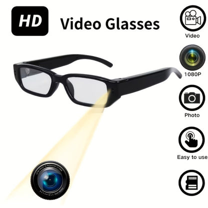 1080P HD Recording Glasses with TF Storage Card – Smart Camera Glasses, 65° Wide-Angle DV Video Recorder, Eye Protection Lenses, Long-Lasting Battery, Portable Wearable Camera for Travel, Sports & Everyday Use