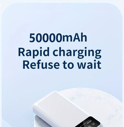 Power Bank 50000mAh with Dual USB Ports, Digital Battery Display and Three Color Options for Travel