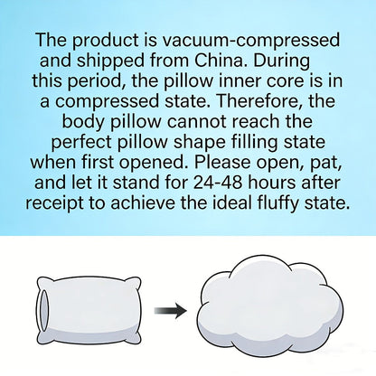 Memory Foam Body Pillow, 51.18 x 17.72 Inches with Quilted Polyester Cover in Grey, Cooling Blue or Light Pink
