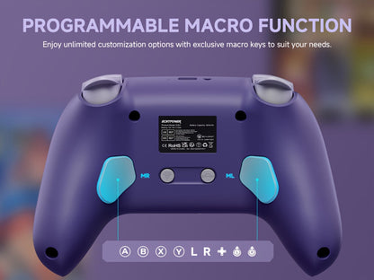 Hall Effect Wireless Controller for Nintendo Switch OLED Switch Lite - No Drift Joystick Turbo 6-Axis Gyro Programmable Works with PC Phone