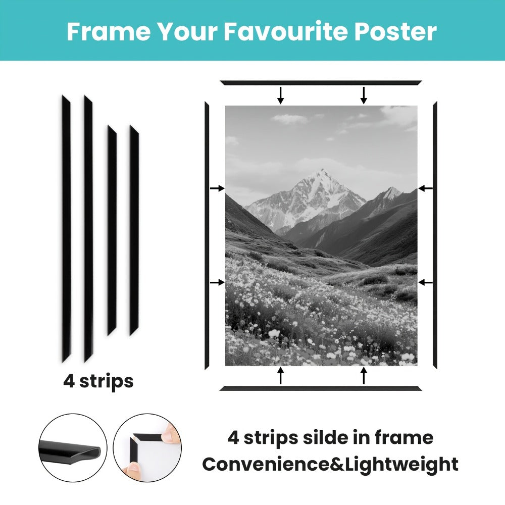 Picture Frame 16x24 Inch Scratch Proof Poster Frame Slide-In Horizontal Vertical Wall Mount Photo Gallery Display White Black Gold Natural