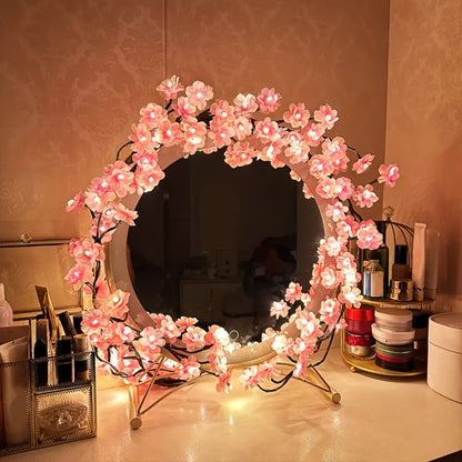 LED Cherry Blossom Chandelier Rattan String Lights USB 8 Modes Indoor Outdoor Holiday Decoration