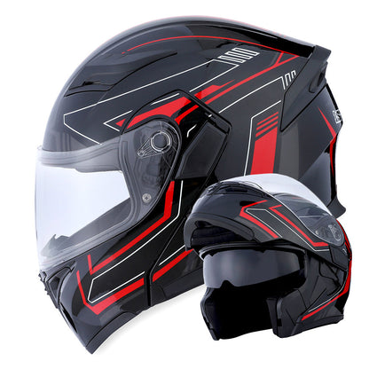 Motorcycle Modular Full Face Helmet Flip Up Dual Visor Inner Smoked Shield Lightweight Aerodynamic Thermoplastic Shell Removable Washable Interior for Men Women, Multiple Colors S M L XL