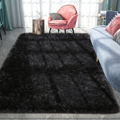 Shaggy Area Rug Soft Plush Fuzzy Carpet Non-Slip Tie-Dye Design for Bedroom Living Room Nursery Dorm — Pet Friendly Machine Washable Multiple Sizes & Colors