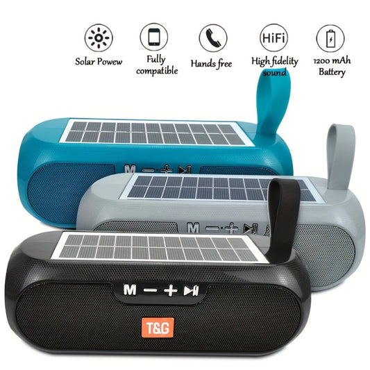 TG182 Solar Powered Bluetooth Speaker – 10W Outdoor Wireless Speaker, 1200mAh Battery, TF Card, FM Radio, AUX Input, Type-C Charging, Compatible with Phone, Tablet, Computer & TV