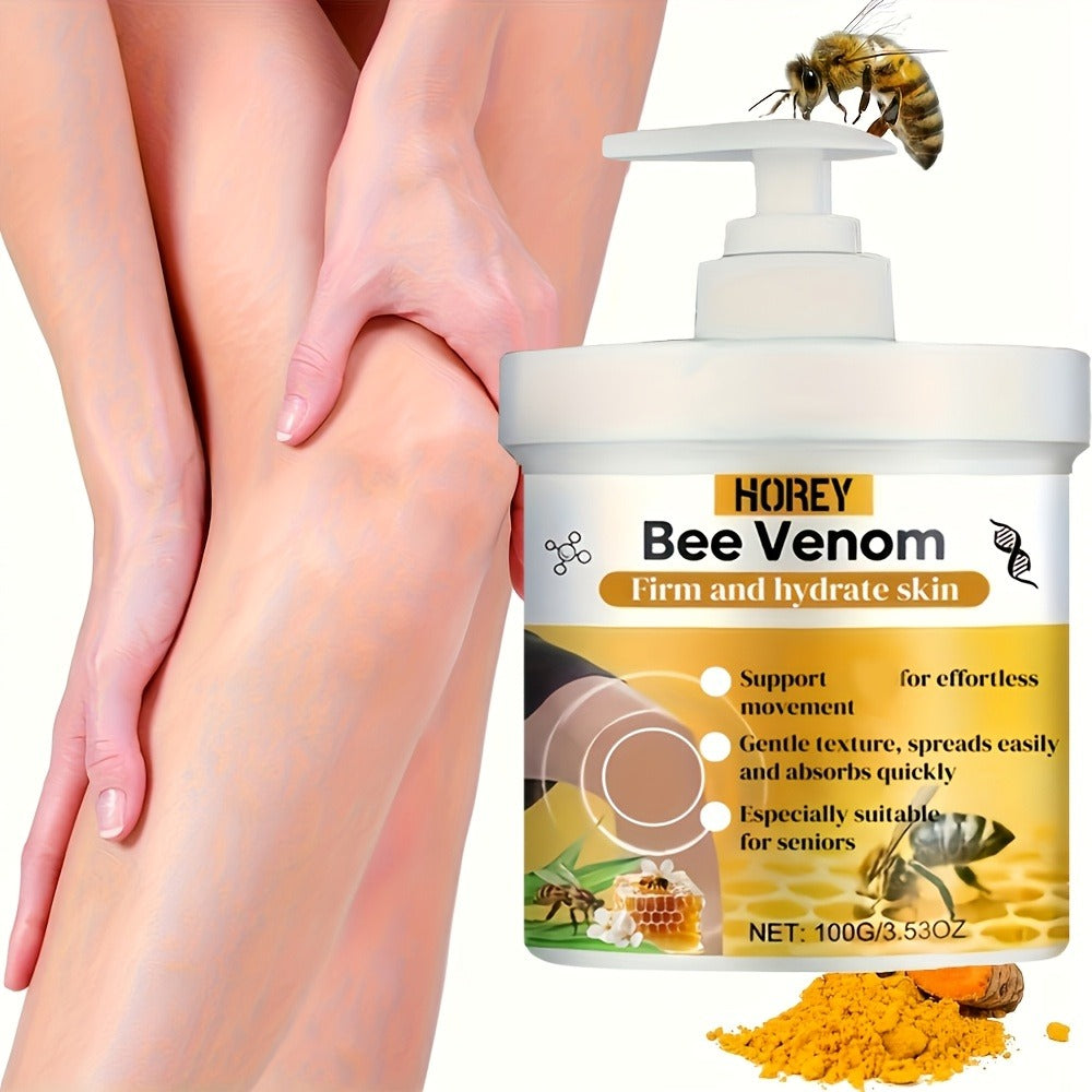 Body Cream HOIREY Bee Venom 100g Pump Jar with Label for External Knee Arm Leg and Shoulder Application