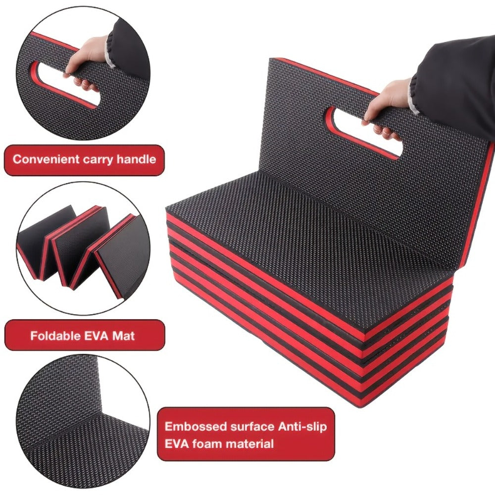 EVA Kneeling Pad Car Repair Work Mat – Foldable Waterproof Thermal Insulation Pad for Mechanic, Camping & Hiking, Lightweight Ergonomic Design, Single or 2-Pack