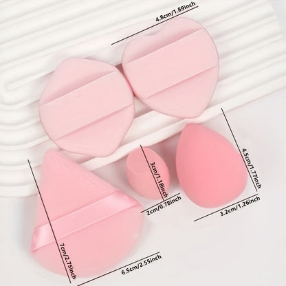 50-Piece Makeup Sponge and Cushion Puff Set with Mixed Shapes for Foundation, Concealer and Powder Blending