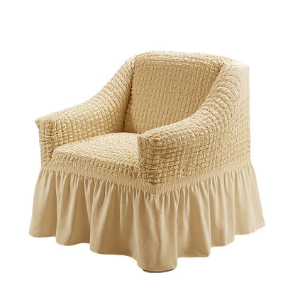 Stretch Seersucker Sofa Cover Solid Color Elastic Band Closure Machine Washable Slipcover for Armchair Loveseat 1 2 3 4 Seater - 8 Colors Home Wedding Decor