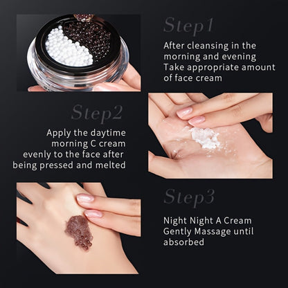 Face Cream Dual Day and Night Format with Vitamin C Morning Formula and Retinol Evening Formula