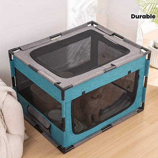 Plastic Pet Whelping Box & Indoor Playpen for Cats, Dogs, Kittens & Puppies – Assembleable, Ventilated, Durable Nest for Home Use