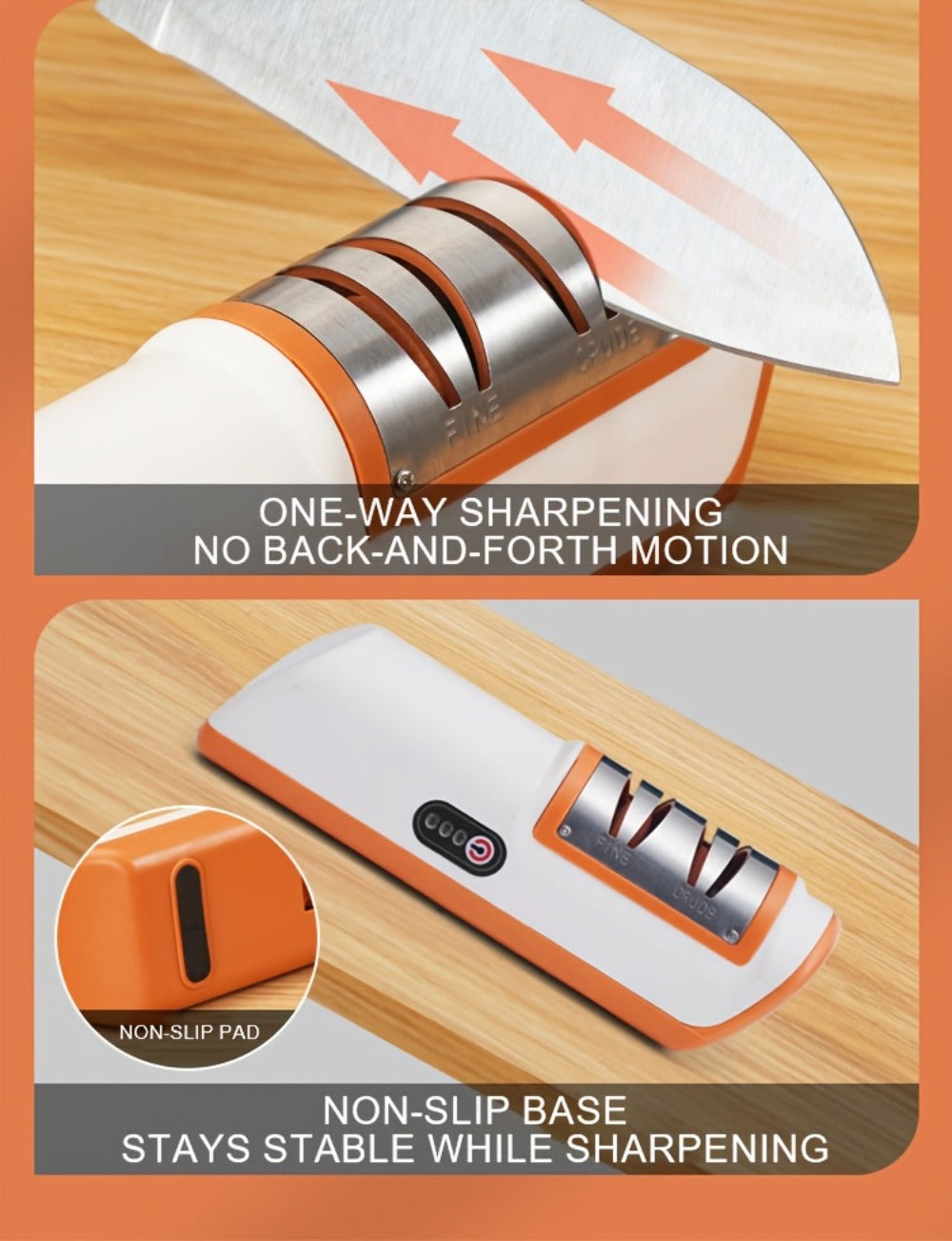 Two-Stage Electric Knife Sharpener in White or Pink with Two Extra Sanding Wheels Included