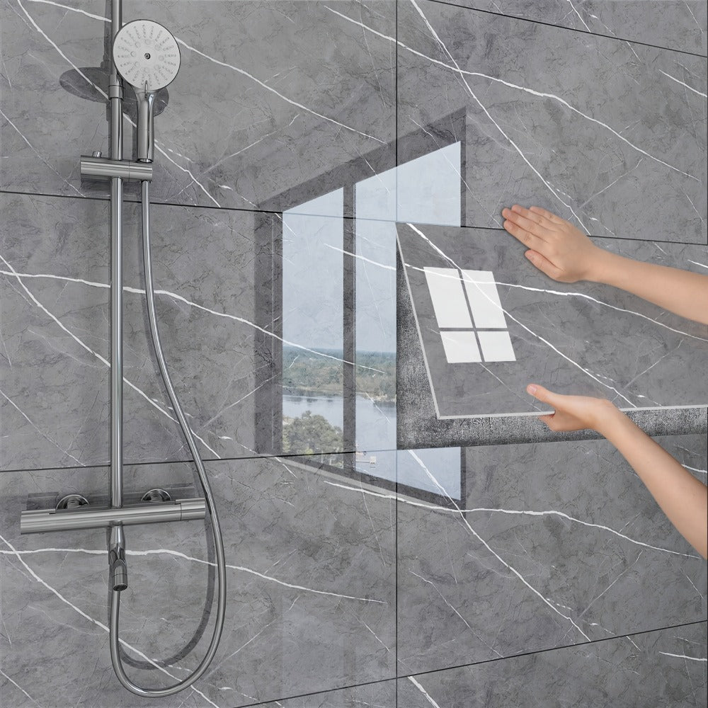 Marble-Pattern Wall Panel Set with 20- or 40-Piece Packs, Eight Codes and 11.81 x 23.6-Inch Tiles