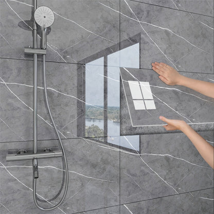 Marble-Pattern Wall Panel Set with 20- or 40-Piece Packs, Eight Codes and 11.81 x 23.6-Inch Tiles