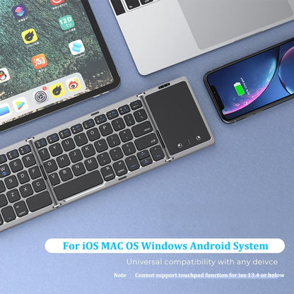 Tri-Fold Bluetooth Keyboard with Touchpad Rechargeable Portable Foldable Wireless Keyboard for an Everyday Personal Care Routine