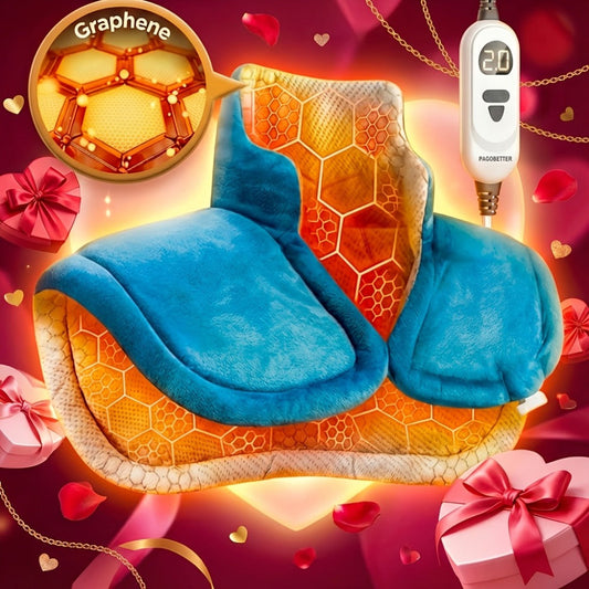 Heating Pad for Neck & Shoulders – 130W Graphene Weighted Electric Pad, 6 Heat Settings, 4 Timers, Auto Shut-Off, Machine Washable