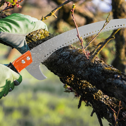 Tree Pruner Pole Saw 10ft–14ft Extendable – Alloy Steel Blade, Lightweight Manual High Reach Pruning Saw for Yard, Garden & Forestry