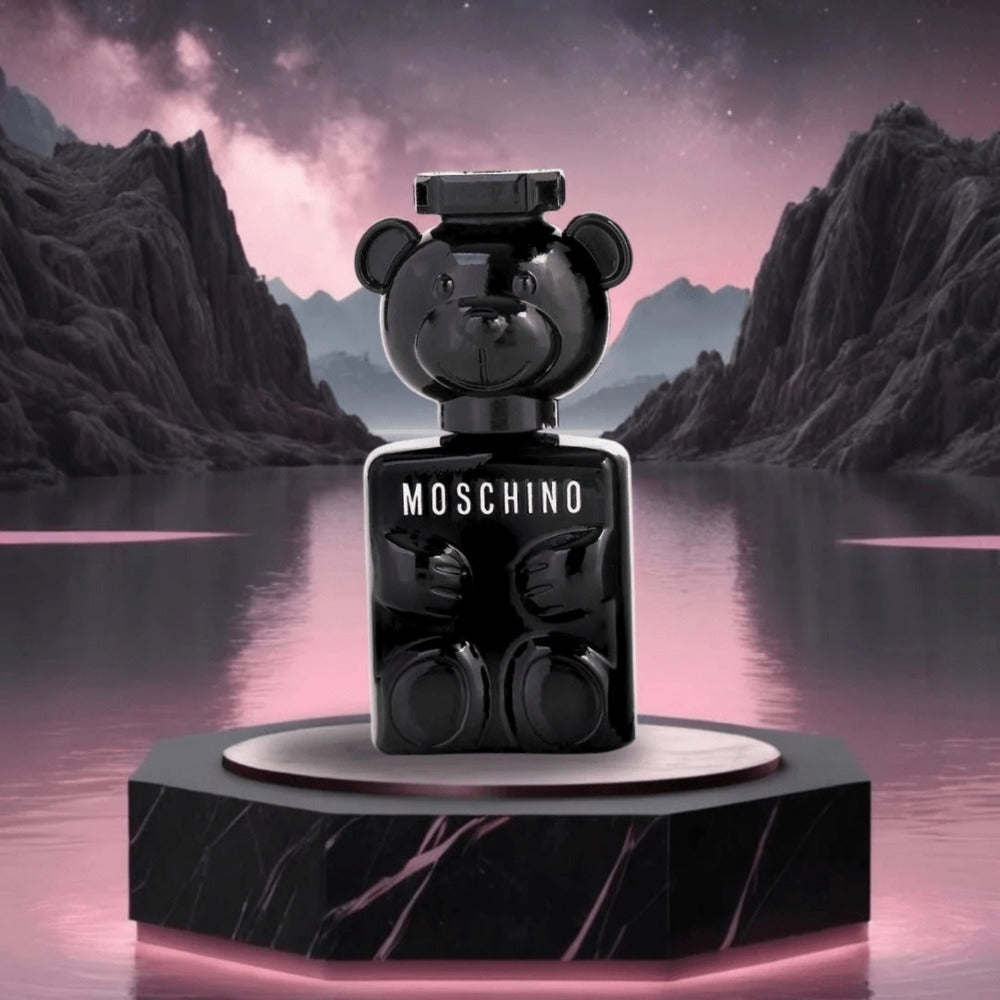 Perfume Travel Spray Moschino Toy Boy Eau de Parfum 5ml in a Compact Black Atomizer for Men