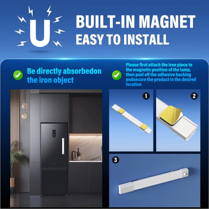 Motion Sensor LED Cabinet Light 4 Pack USB Powered - 3 Color Modes, Wireless Under Cabinet Lighting Bar