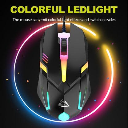 Gaming Keyboard and Mouse Combo Wired Backlit Mechanical-Feel Keys Optical Mouse Ergonomic USB Set for PC Laptop Desktop Home Office Quick Function Keys ABS Build
