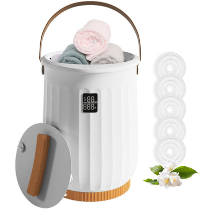 20L Deluxe Towel Warmer Bucket with Digital Display & 4 Timer Modes 15/30/45/60 Min - Auto Shut Off Self-Closing Lid, Spa-Quality Fast Heating for Bathroom Home Hotel Spa, White