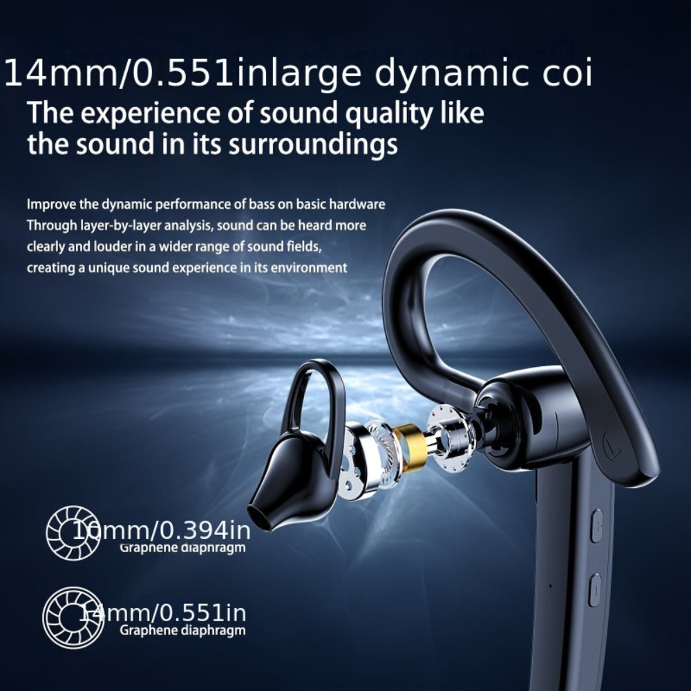 Bluetooth 5.4 Noise Cancelling Wireless Earphone Dual Microphone CVC8.0 200 Hours Talk Time Hands-Free Earpiece for iOS Android Home Office Meeting Driving