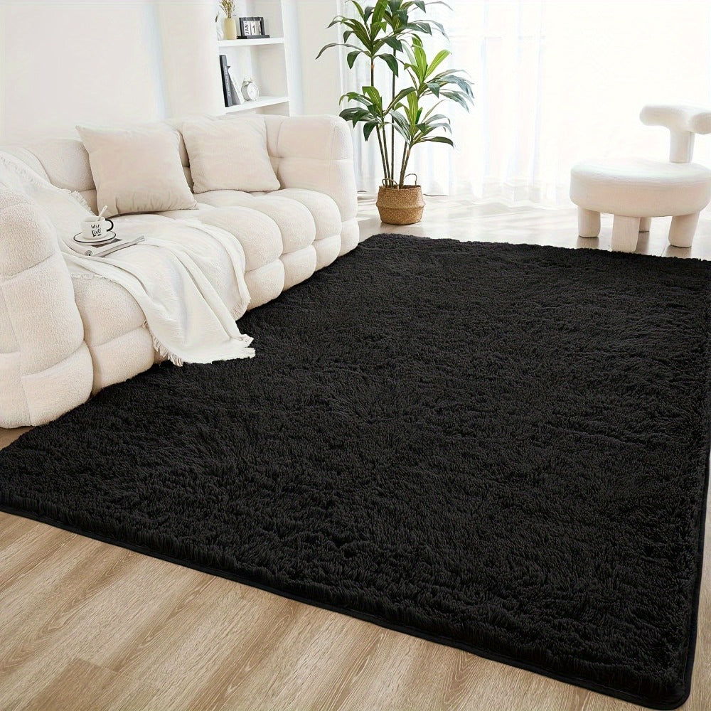 Gradient and Solid-Color Plush Shag Area Rug in 4 x 6, 5 x 8 or 6 x 9-Foot Checkout Options