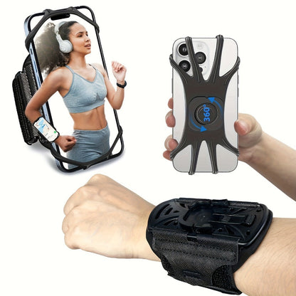 Rotating Phone Armband and Wrist Holder for 4.5- to 7-Inch Smartphones with Adjustable Elastic Strap