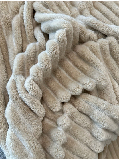 Channel-Textured Throw Blanket in Seven Colors and Four Displayed Size Options from 50 x 60 to 108 x 90 Inches