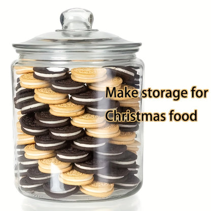 Two-Piece Round Glass Pantry Jar Set with Flip-Top Lids for Cookies, Candy and Pasta Storage