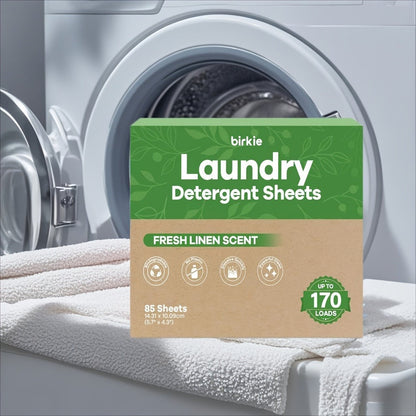 Birkie Fresh Linen Laundry Detergent Sheets, 85-Sheet Cartons with Single or Multipack Options