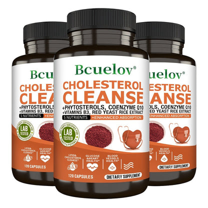 Herbal Supplement with Bcuelov Label, Phytosterols CoQ10 and Red Yeast Rice Capsules, 120 Count