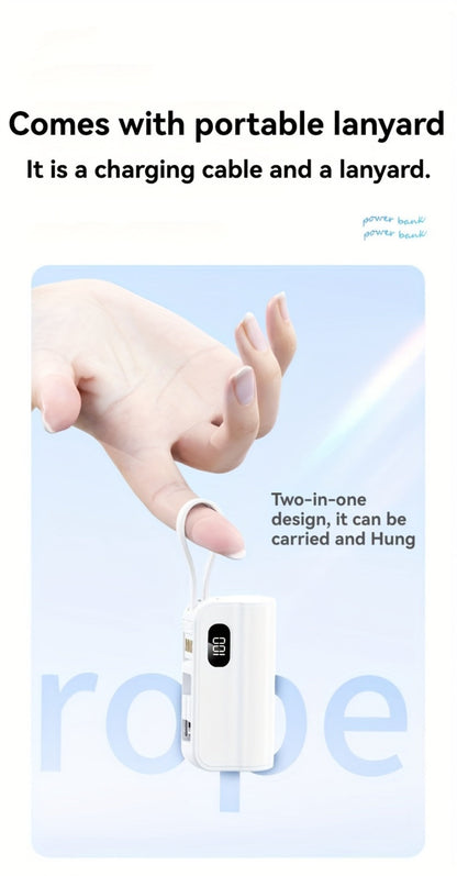 6000mAh Power Bank Gift Set with 22.5W Label, Fold-Out Connectors, Data Cable, Bracelet and Display