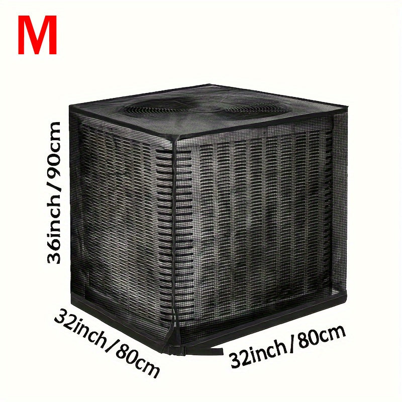 Outdoor Air Conditioner Cover with Mesh Vent and Adjustable Straps in Three Sizes for Central AC Units