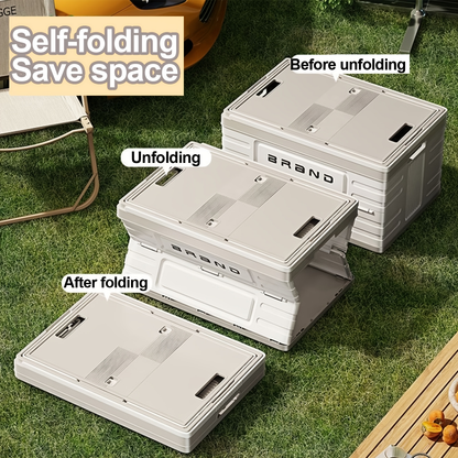 Collapsible White Storage Bin with Lid and Carry Handle in the Exact White Checkout Option