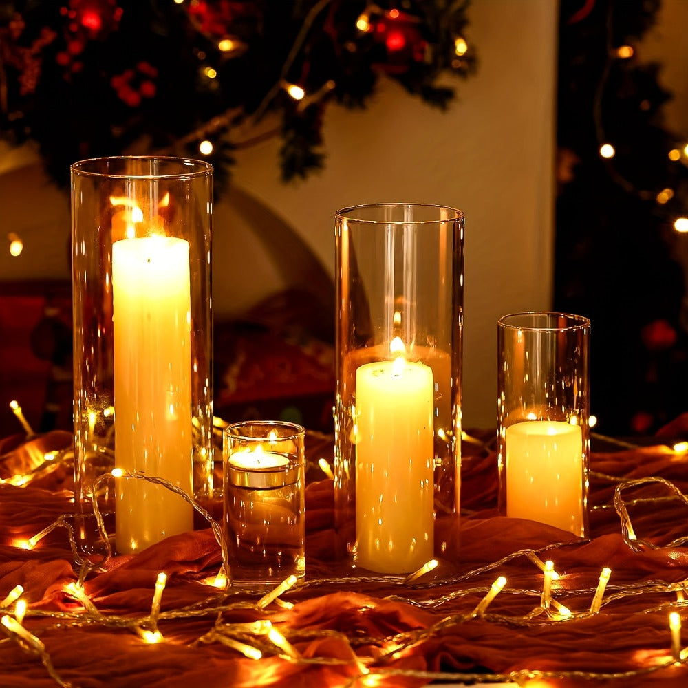 Clear Cylinder Vase Set in Four Heights with Twelve-, Twenty-Four- or Forty-Eight-Piece Quantities