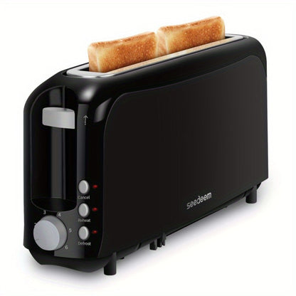 Slim Toaster 2-Slice – SEEDEEM 6-Setting Shade Control, Cancel, Reheat & Defrost, Removable Crumb Tray, 750W Compact Fits-Anywhere Design for Bread, Waffles & Bagels, 6 Colors Available